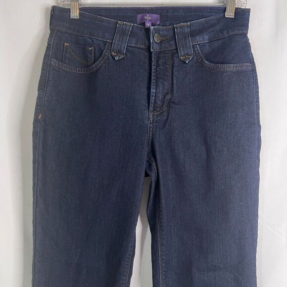 NYDJ Lift Tuck Technology Straight Leg Dark Wash Denim Jean Size 8 - Picture 3 of 11